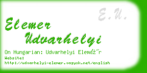 elemer udvarhelyi business card